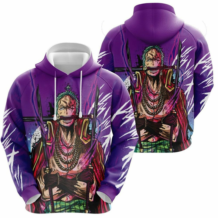 Roronoa Zoro Pirate King One Piece 3D T Shirt Hoodie Sweater Jersey Hoodie Model A24290