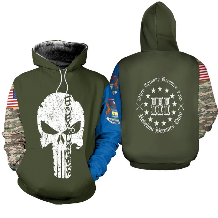 The Punisher When Tyranny Becomes Law Rebelion Becomes Duty 3D Jersey Hoodie