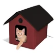 K&H Red And Black Outdoor Heated Cat House Barn, 18" L x 22" W
