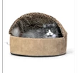 K&H Tan Leopard Thermo-Kitty Bed Deluxe Heated Cat Bed, 20" L x 20" W