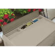 Suncast Outdoor 127 Gallon Resin Deck Box With Seat, Light Taupe