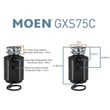 Moen Host Series Garbage Disposal With Sound Reduction, GXS75C