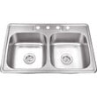Magnus Sinks 33-in x 22-in 20 Gauge Stainless Steel Double Bowl Kitchen Sink