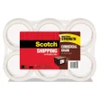 Scotch 3750 Commercial Grade Packaging Tape, 3" Core, 1.88" x 54.6 yds, Clear, 6/Pack, 6 Rolls