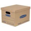Bankers Box SmoothMove Classic Large Moving Boxes, 21" L x 17" W x 17" H, Kraft/Blue, 5/Carton