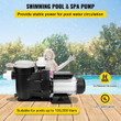Vevor Swimming Pool Pump 2.5HP 1850W 148GPM Single Speed Filter, 148 GPM / 1500W
