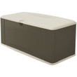 Rubbermaid Outdoor Extra-Large Deck Box with Seat, Gray & Brown, 121 Gallon