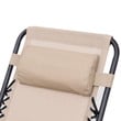 Gymax 3 Pack Side Table Fabric Zero-Gravity Chair - Beige