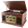 iLive 6-in-1 Bluetooth Turntable With CD/Cassette Players And AM/FM Radio, ITTB610LW, Brown
