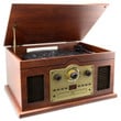 iLive 6-in-1 Bluetooth Turntable With CD/Cassette Players And AM/FM Radio, ITTB610LW, Brown