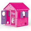 Dolu My First Playhouse for Kids with Shutters, Post Box, Flowerpots, and Pet Gate, Pink and Purple Unicorn Theme