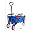 Anysun Collapsible Outdoor Utility Wagon, Heavy Duty Folding Garden Portable Hand Cart, with 8" Rubber Wheels, Blue