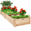 Best Choice Products 8x2ft OutdoorWooden Raised Garden Bed Planter For Grass, Lawn, Yard - Natural
