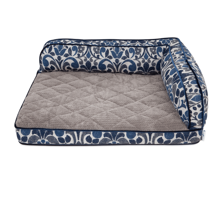 La-Z-Boy Sadie Blue Jacquard Sofa Dog Bed, 38"L X 29" W