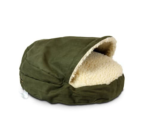 Snoozer Luxury Cozy Cave Pet Bed in Olive & Cream