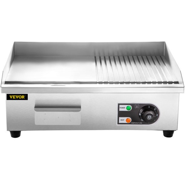 Vevor Electric Countertop Flat Top Griddle, 22" Teppanyaki Grill, 1600W Commercial Electric Griddle