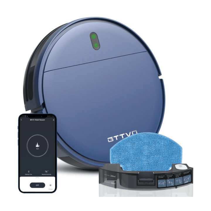 GTTVO Robot Vacuum, 2 In 1 Mopping Wifi Connected Robotic Vacuum Cleaner Combo