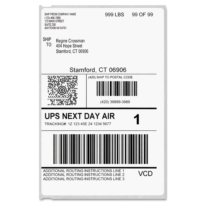 Dymo - Label Writer Shipping Labels, 4 x 6, White - 220/Roll