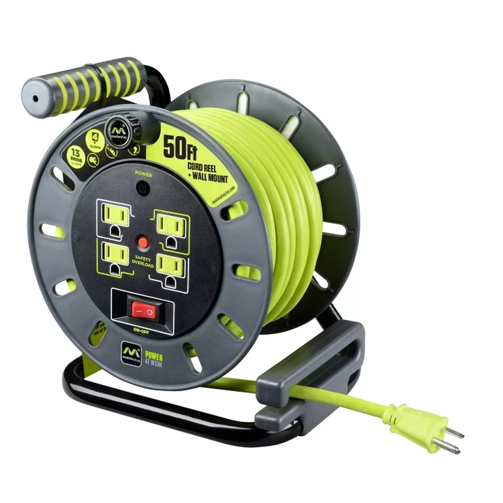 Masterplug Extension Cord Reel (50 ft.) With Wall Mount