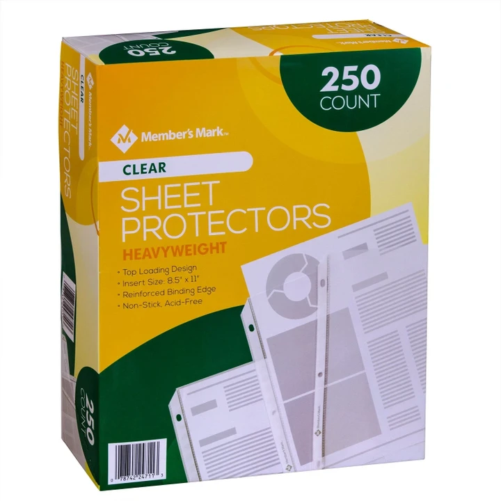 [SET OF 3] - Member's Mark Heavyweight Sheet Protectors, Select Type (250 ct./pk.), Claer