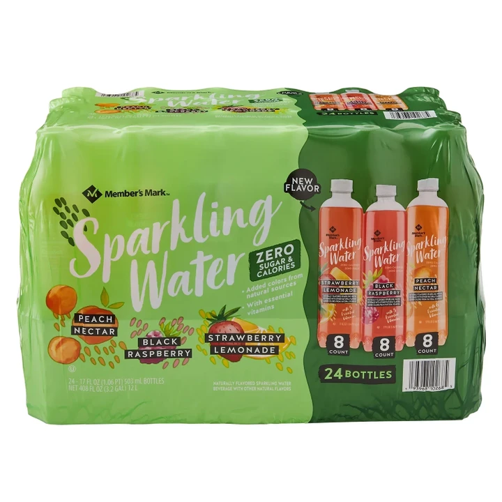 [SET OF 2] - Member's Mark Sparkling Water Variety Pack (24 bottles/pk)