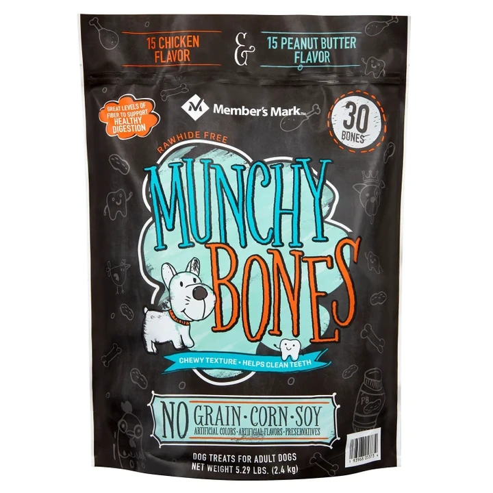 [SET OF 2] - Member's Mark Munchy Bones Dog Treats for Adult Dogs (5.29 lb.)
