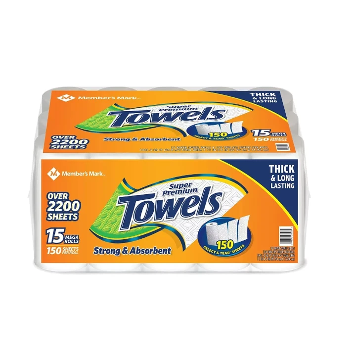 [SET OF 2] - Member's Mark Super Premium Individually Wrapped Paper Towels (15 rolls, 150 sheets per roll)