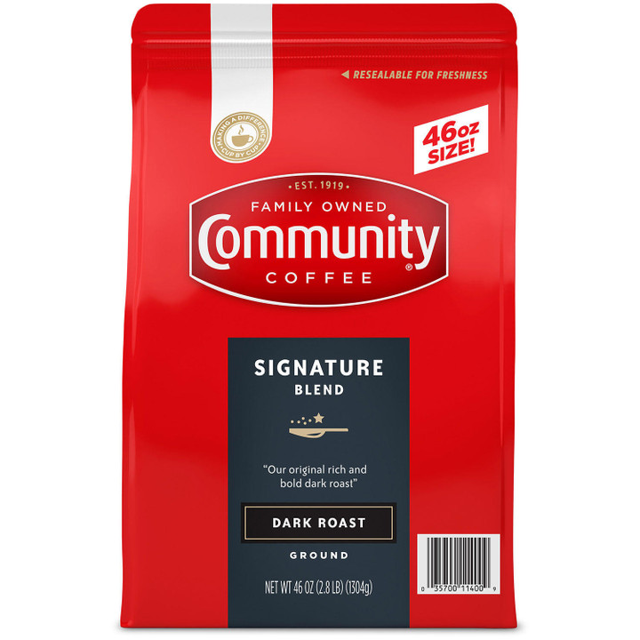 [SET OF 3] - Community Coffee Ground Dark Roast, Signature Blend (46 oz./pk.)