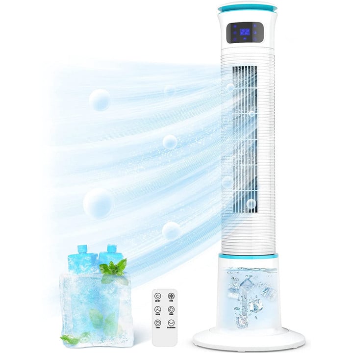 Breezewell 43" Portable Rechargeable Evaporative Air Cooler, White