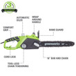 Greenworks 12 Amp 16-inch Corded Electric Chainsaw, 20232