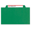 Smead Pressboard Classification Folders With Fasteners, Six-Sections, Letter, Green, 10ct.
