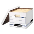 Bankers Box Easylift Storage Box With Lift-Off Lid, White/Blue (Letter, 12/Carton)