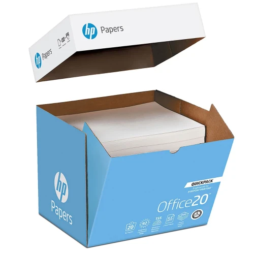 HP Office Paper, 20lb, 92 Bright, 8 1/2 x 11, Ultra-White, 2500 Sheets