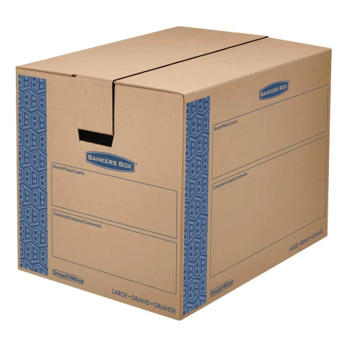 Bankers Box SmoothMove Prime Large Moving/Storage Boxes, Kraft (25" x 18 1/4" x 19", 6 ct.)