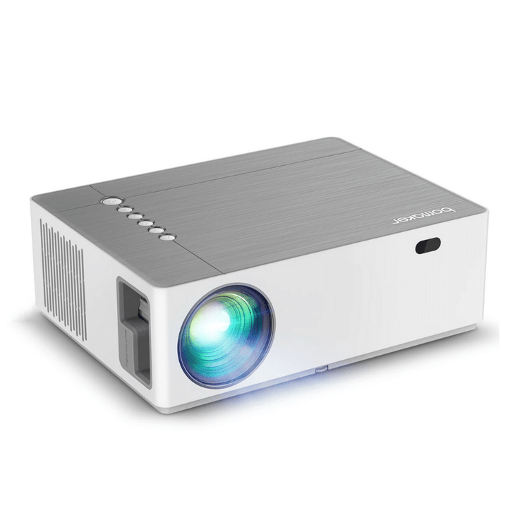 Bomaker Truly Native HD 1080P Projector, 250 ANSI Lumen, Keystone Correction and 50°Zoom