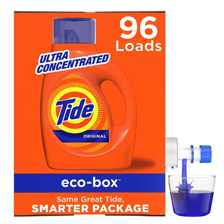 [SET OF 2] - Tide Liquid Laundry Detergent Eco-Box, Original Scent, HE Compatible (105 fl. oz., 96 loads)