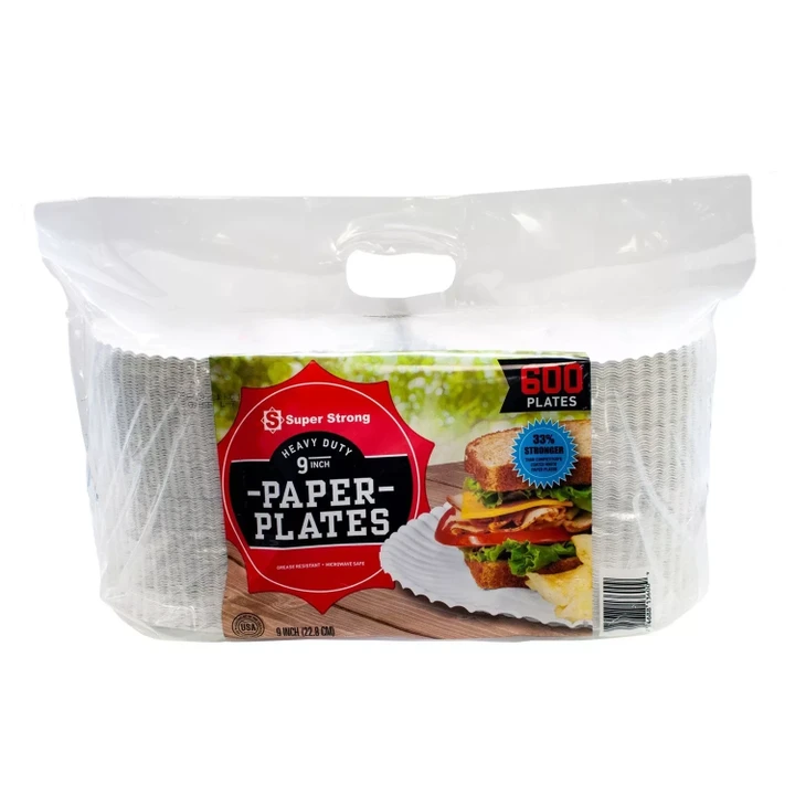 [SET OF 2] - Super Strong Heavy-Duty Paper Plates, 9" (600 ct.)