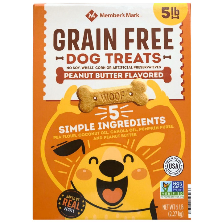 [SET OF 3] - Member's Mark Grain-Free Dog Treat Biscuits, Peanut Butter Flavored (5 lbs.)