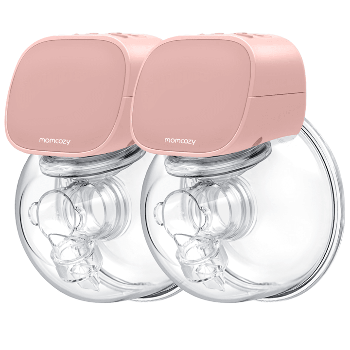 Momcozy Double Wearable Breast Pumps, Portable Electric Breast Pump 24mm, Light Pink