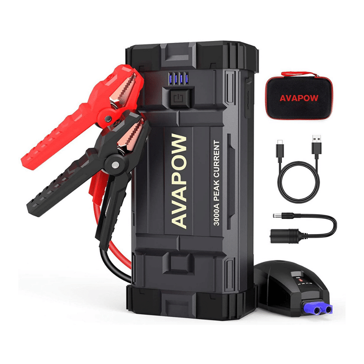 Avapow Car Battery Jump Starter Portable, 3000A Peak, 23800mAh