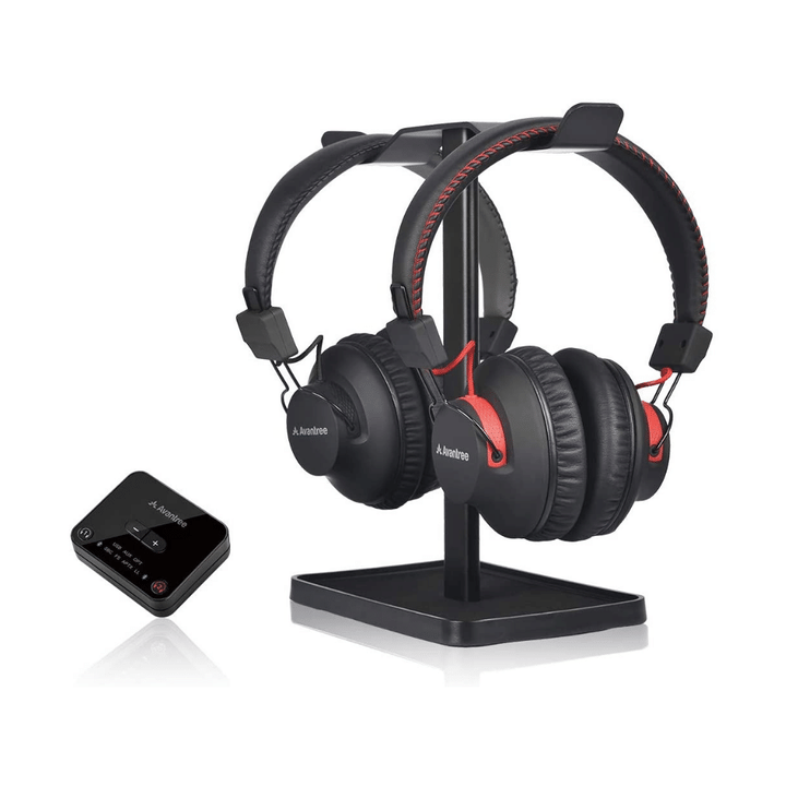 Avantree Dual Bluetooth 5.0 Wireless Headphones with Transmitter and Headset Stand