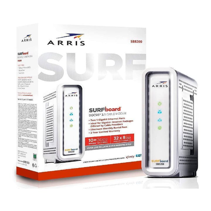 Arris Surfboard SB8200 DOCSIS 3.1 Gigabit Cable Modem, Approved For Cox, Xfinity, Spectrum & Others-Toolcent®