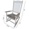Mainstays Outdoor Wood Porch Rocking Chair, White Color, Weather Resistant Finish