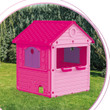 Dolu My First Playhouse for Kids with Shutters, Post Box, Flowerpots, and Pet Gate, Pink and Purple Unicorn Theme