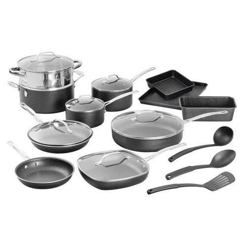 Granite Stone 20 Piece Complete Cookware + Bakeware Set with Ultra Non-stick 100% PFOA Free Coating