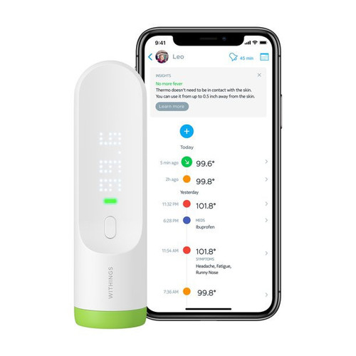 Withings Thermo - Smart Non-Contact Digital Forehead Thermometer, FSA Eligible