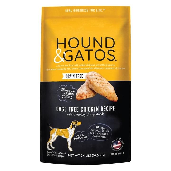 Hound & Gatos with Ancient Grain Limited Ingredient Diet Cage Free Chicken Recipe Dry Dog Food, 24 lbs.