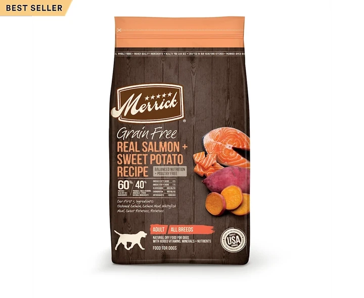 Merrick Grain Free Real Salmon & Sweet Potato Recipe Dry Dog Food, 22 lbs.
