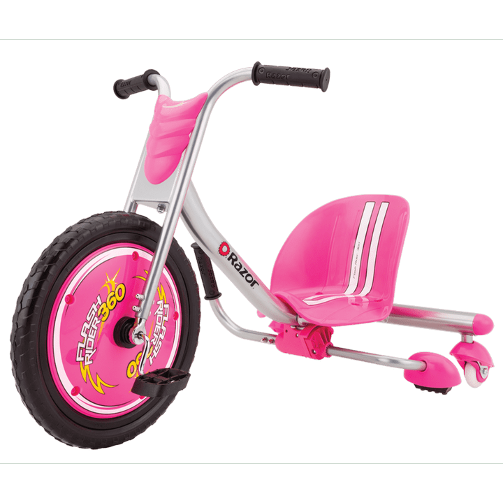 Razor FlashRider 360 Tricycle with Sparks, Pink, Moto-Style Trike, Ride-On Toy for Kids Ages 6 and Up