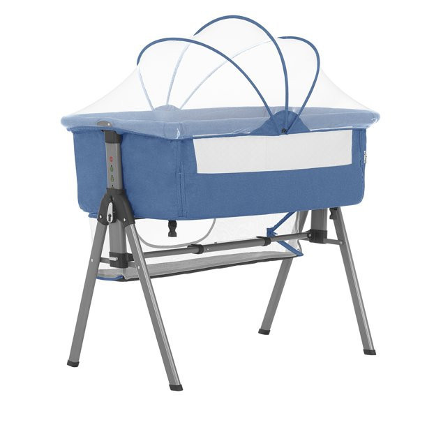 Dream On Me Lotus Bassinet and Bedside Sleeper in Blue